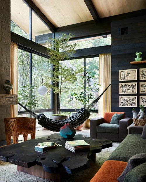 Living Room with Garden Ideas 15