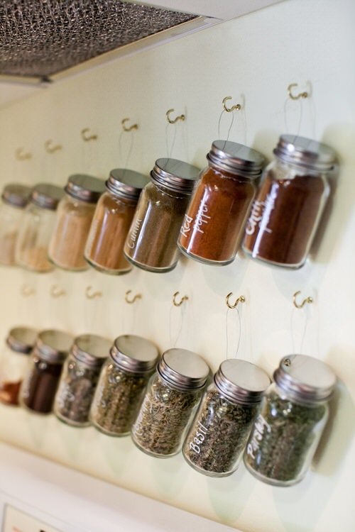 Mini Hanging Jars | Spice storage idea