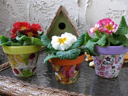 DIY Decoupage Flower Pots for Garden 12