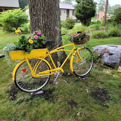 Vintage Bicycle Garden Art - Lora Bloomquist~Create & Ponder