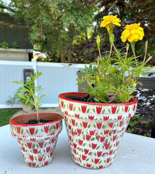 DIY Decoupage Flower Pots for Garden