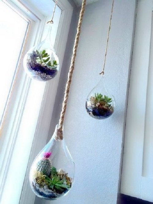 Modern Hanging Glass Planter Ideas 4