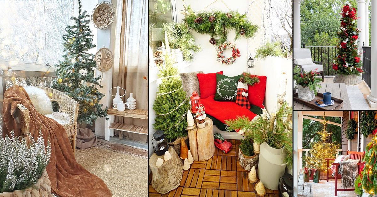 28 Balcony Christmas Decorations Ideas With Plants