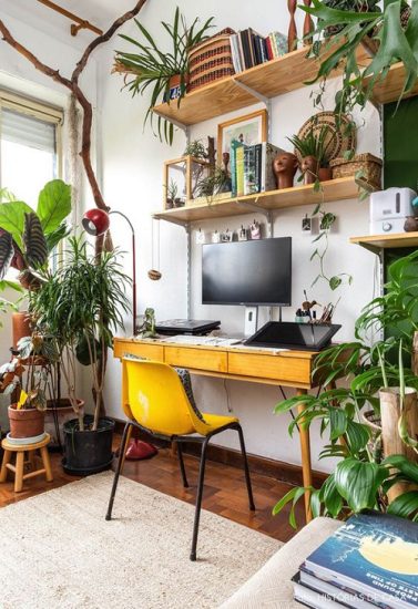 26 Best Bedroom Office Ideas with Plants from Instagram