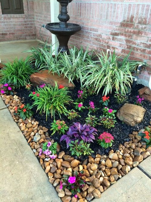 24 Stunning Flower Bed Ideas For Front Of House | Balcony Garden Web