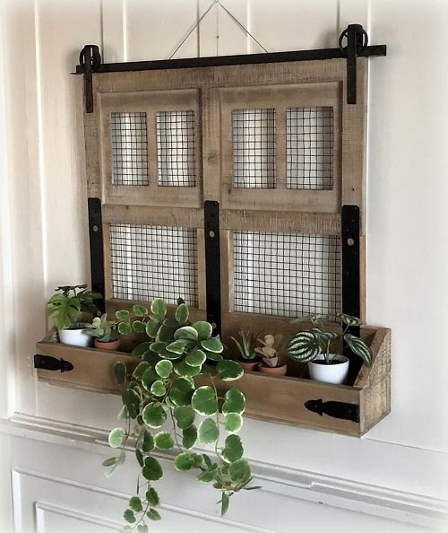 Planters on a Hanging Shelf