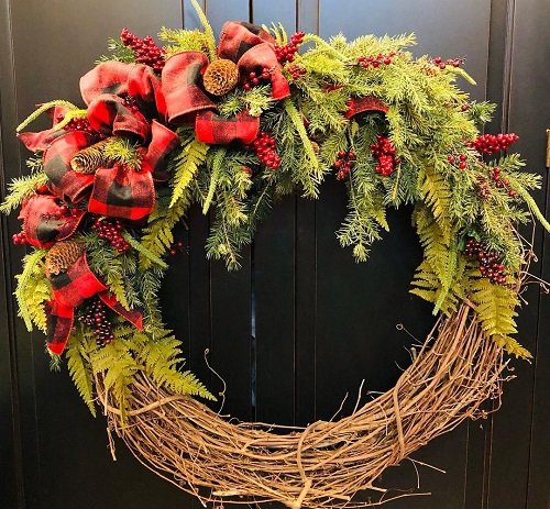 flannel Grapevine Wreath Ideas