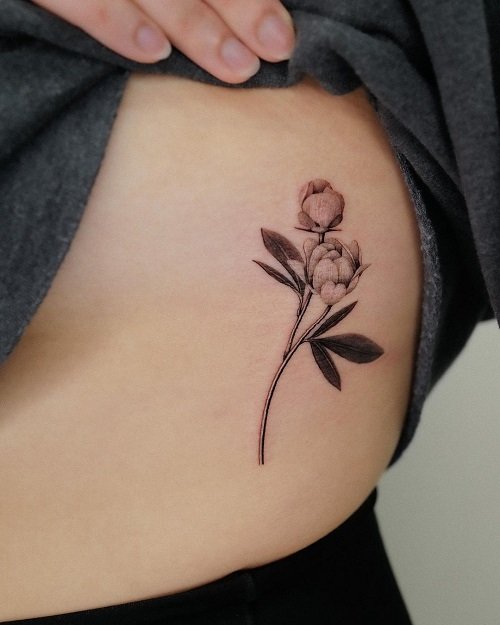 peony Plant Tattoo Ideas