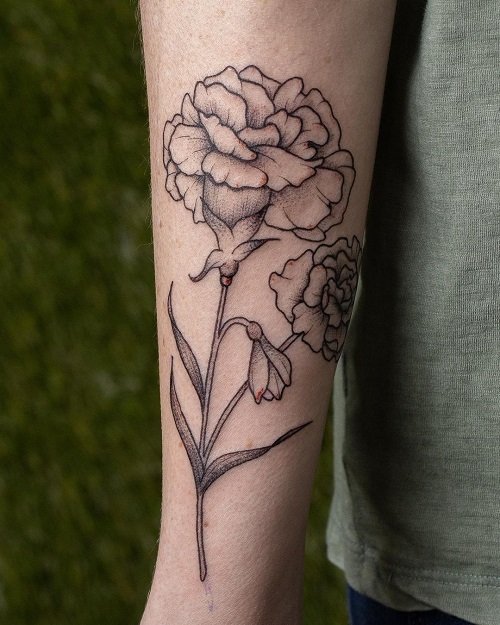 Marigold Plant Tattoo Ideas