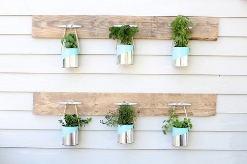 Paint can DIY Porch Herb Garden Ideas