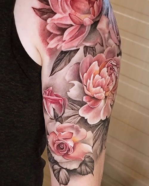 Pink Plant Tattoo on ideas