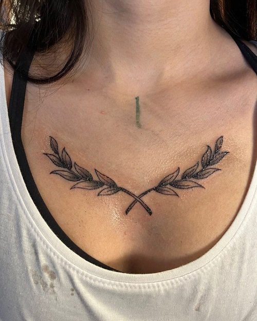 Beautiful Plant Tattoo on chest