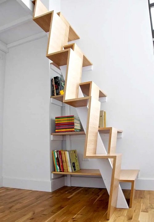 Bookcase  Stair Ideas for Small Spaces