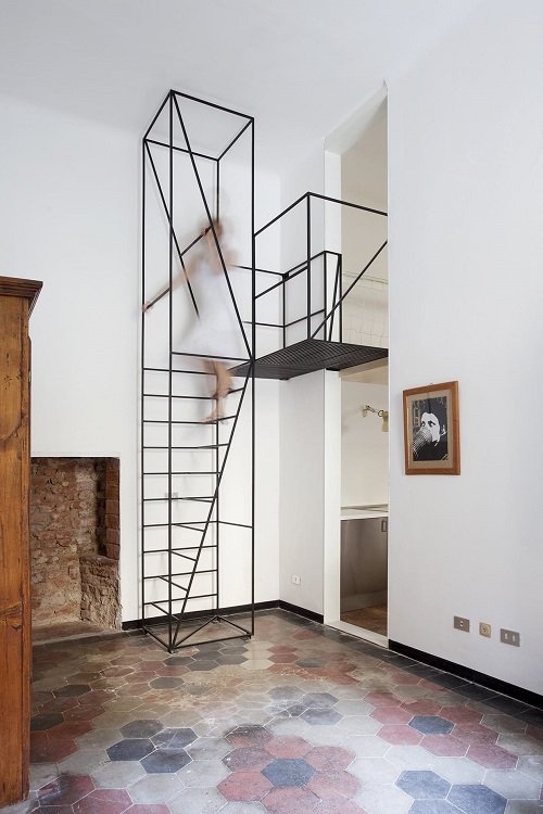 Metal Case  Stair Ideas for Small Spaces