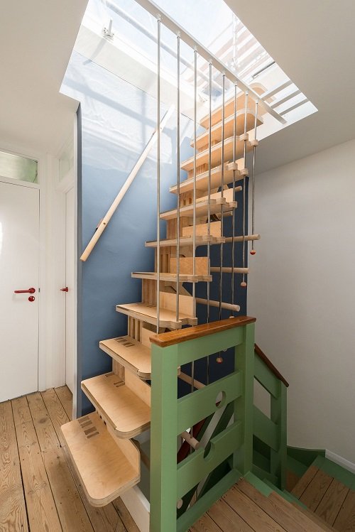 narrow Wooden  Stair Ideas for Small Spaces