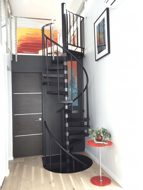 Thin Spiral  Stair Ideas for Small Spaces