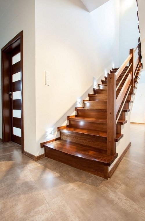 Wooden lighting Staircase Ideas for Small Spaces 7