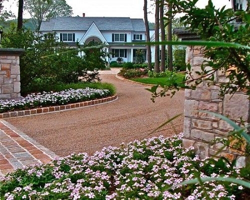 Pea Gravel Driveway with Blooms
