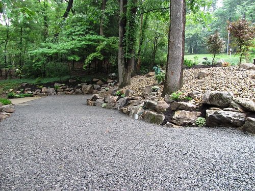 Rock-lined Pea Gravel Driveway