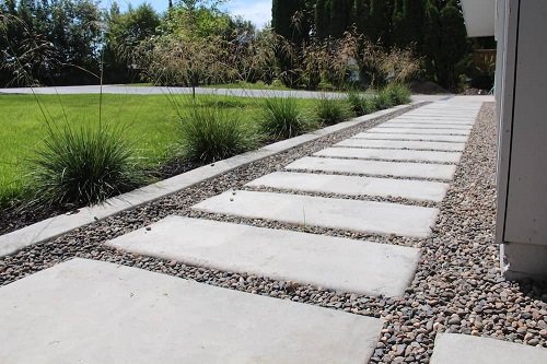 Gravel Driveway with Stone Slabs