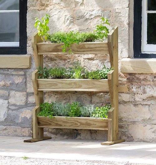 Ladder Herb Garden Ideas near window 
