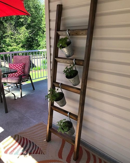 Ladder Herb Garden Ideas in balcony 