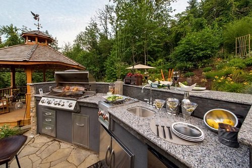 Gray Outdoor Kitchen