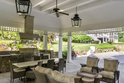 Outdoor Kitchen With Vintage Grill