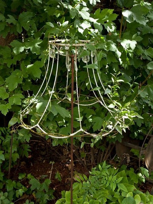 Upcycled Lamp Shade Plant Support