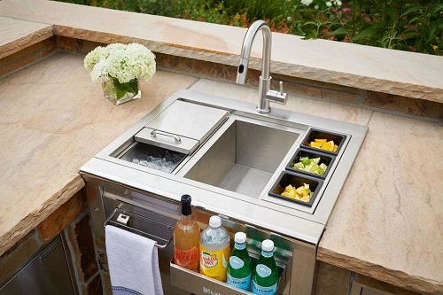 Outdoor Kitchen With Fancy Sink