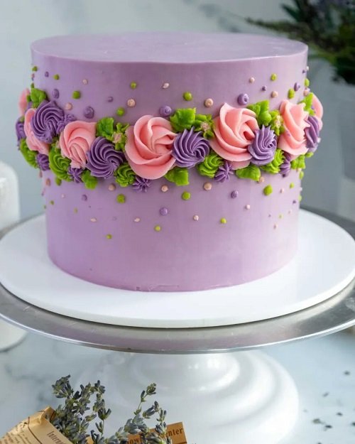 DEZICAKES Fake Cake Lavender Purple Rosette Cake Prop Decoration Dezicakes  Fake Food- Fake Cake- Artificial Cake- Faux Cake Decor - Walmart.com