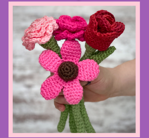 Crochet Flower Amigurumi Flowers and Vase