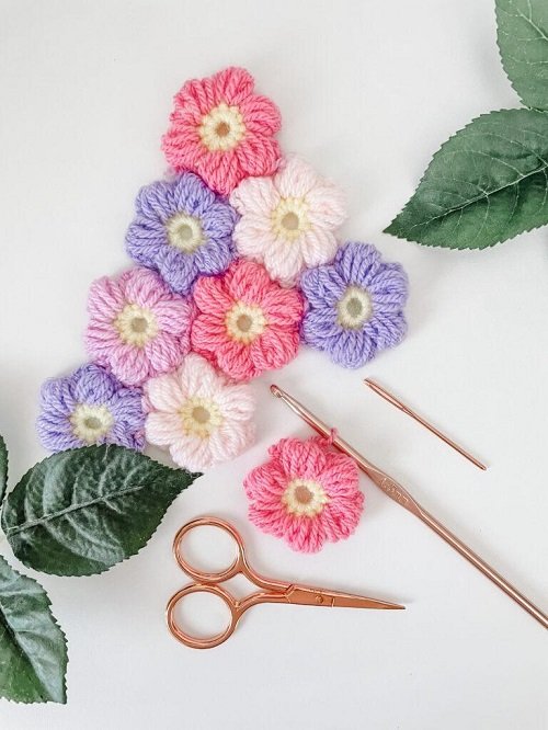 Free Puff Flower Crochet Pattern