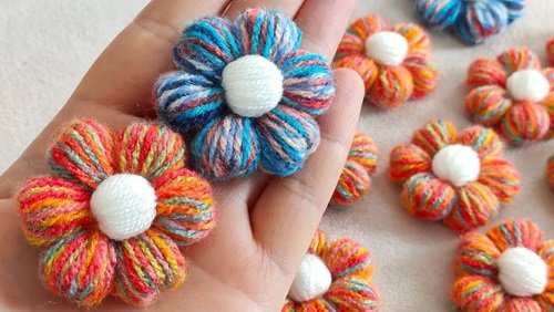 puff Flowers with Crochet