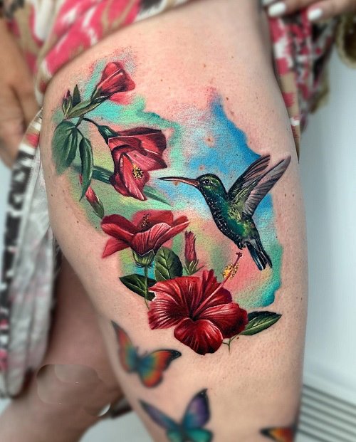 hibiscus flower tattoo 19