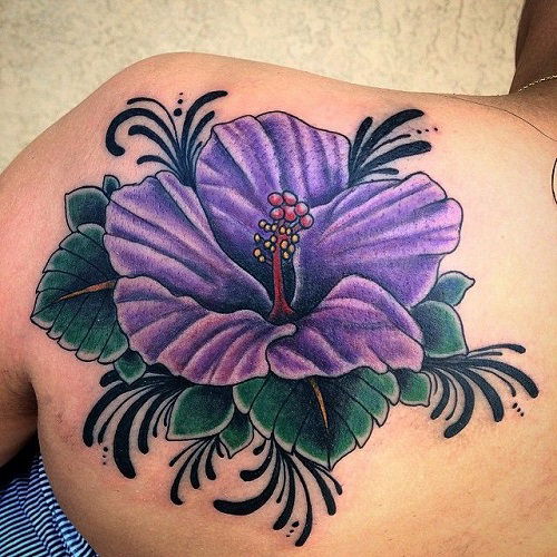 Purple Hibiscus Piece tattoo