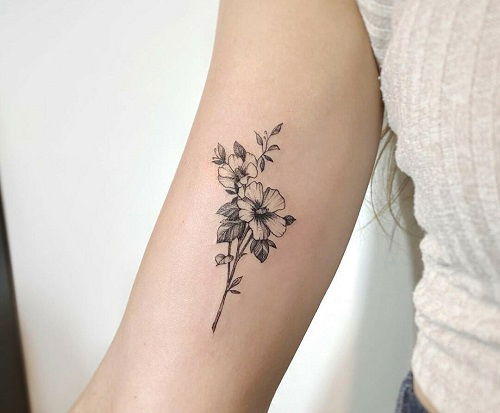 Hibiscus Flower Stick tattoo
