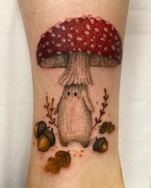 mushroom tattoo ideas 27