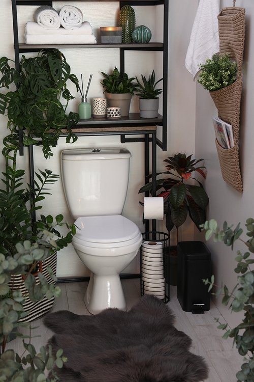 Plants Around Toilet Seat in the Bathroom 32