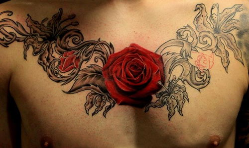 Rose Chest Piece tattoo