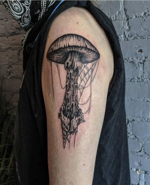 mushroom tattoo ideas 36