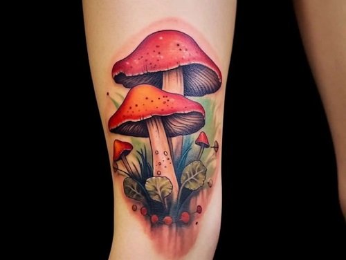 mushroom tattoo ideas 19