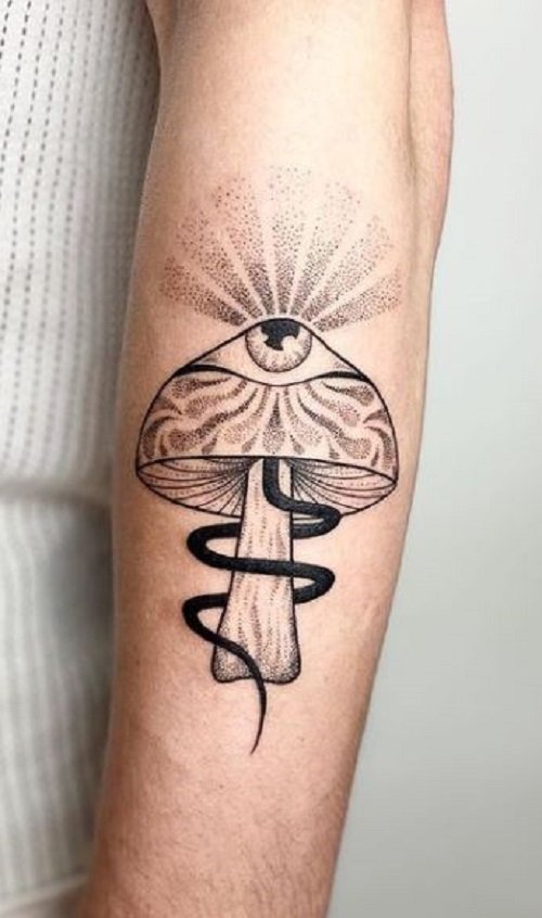 mushroom tattoo ideas 11