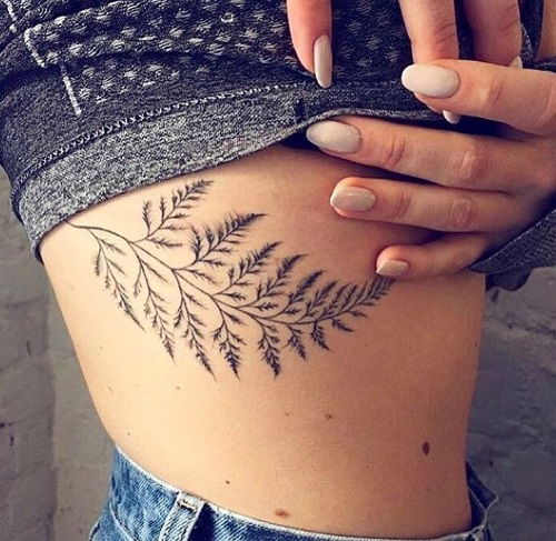 Side Body Fern Ink tattoo