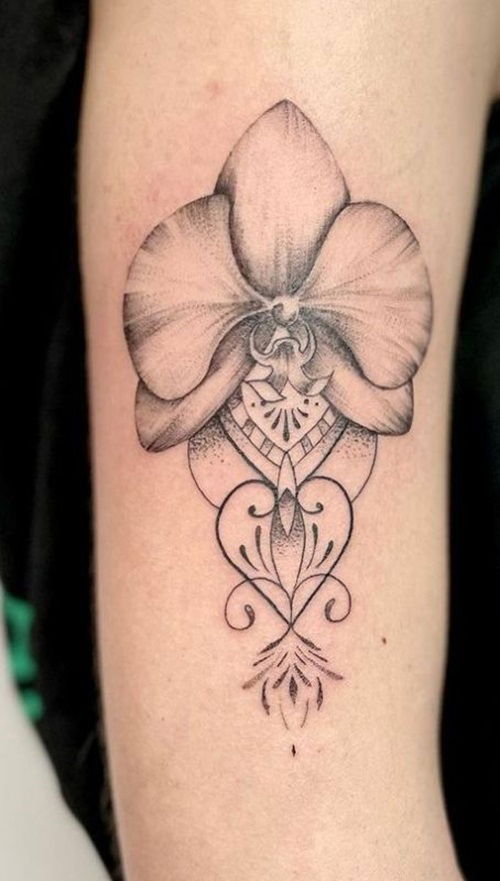 Mandala Orchid Design tattoo
