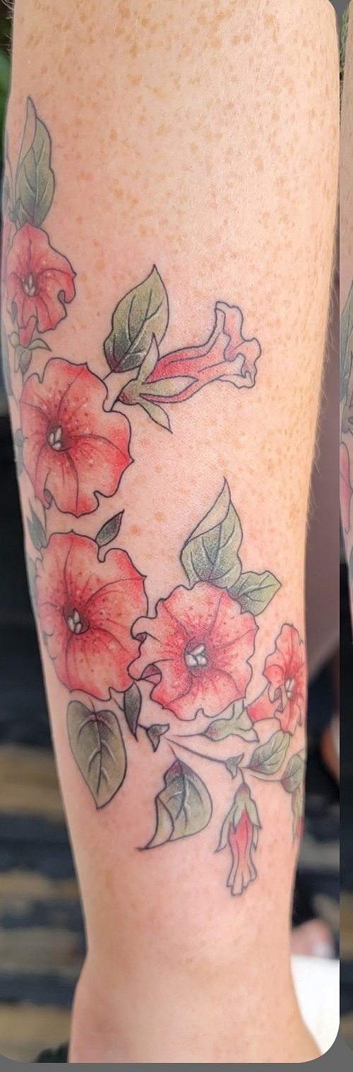 Beautiful Petunia Tattoo