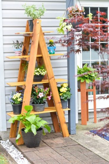 18 DIY Tiered Plant Stand Ideas for Multiple Plants | Balcony Garden Web