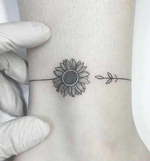 Black and white sunflower tattoo 10