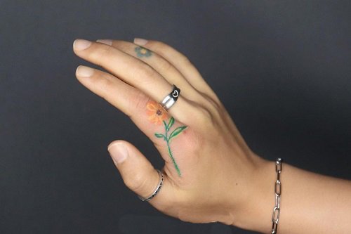 Mini Small Sunflower Tattoo 1