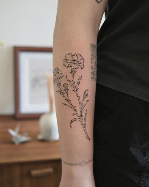 January Birth Flower Tattoo 1